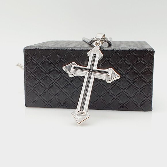 ❤️Cross Nail Chain scarecrow gothic Necklace, N90201P122 - Picture 6 of 13